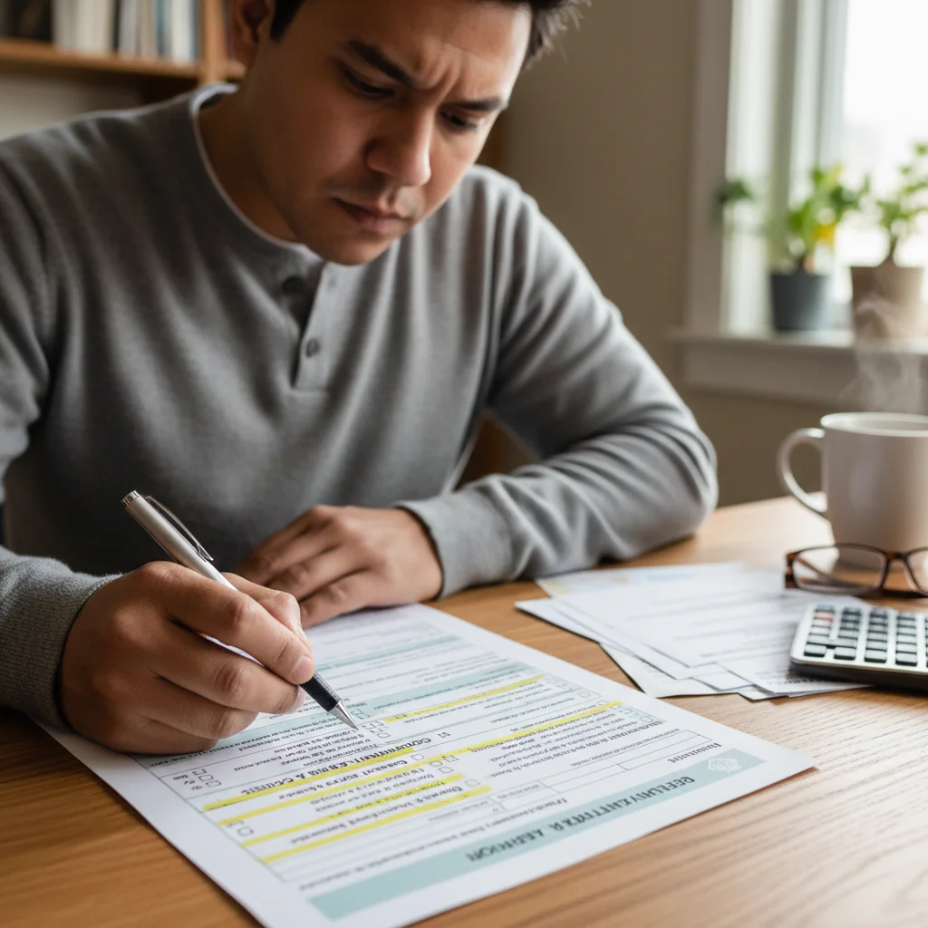 Person accurately completing tax forms for Climate Action Incentive.