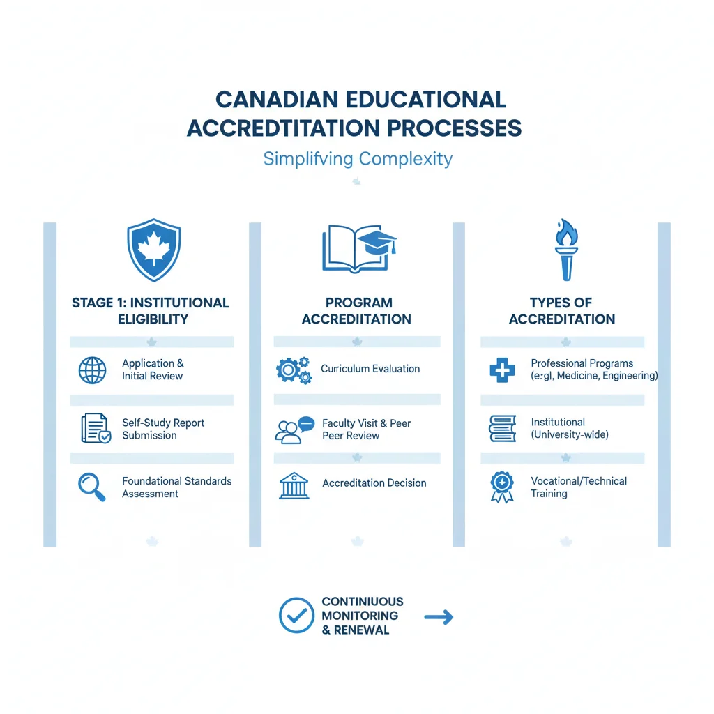 Infographic explaining Canadian educational accreditation process