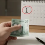 CPP Enhancements: What to Expect in Your Monthly Payments Hand holding Canadian twenty-dollar bill with January 1st on calendar in background, symbolizing CPP payment enhancements.