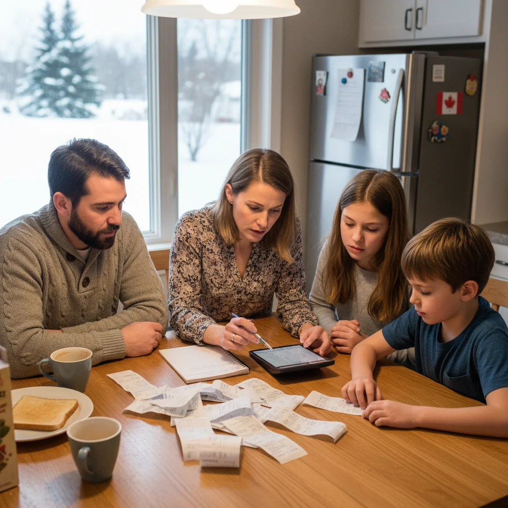 Canadian family budgeting due to higher retail prices and inflation.