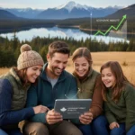 Canada's New 2.5% Carbon Tax Rebate: Q3 Insights Smiling Canadian family reviewing financial documents related to the Canada Carbon Rebate.