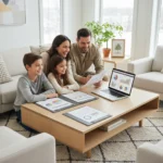Canadian family reviewing TFSA financial plans