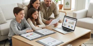 Canadian family reviewing TFSA financial plans