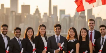Canadian graduates celebrating career success with specialized certificates