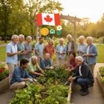 Smiling Canadian seniors enjoying retirement, symbolizing financial stability with OAS and GIS benefits.