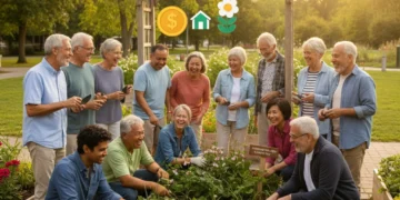 Smiling Canadian seniors enjoying retirement, symbolizing financial stability with OAS and GIS benefits.