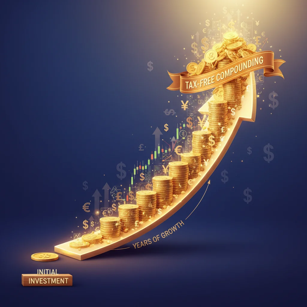 Diagram illustrating the exponential growth of compounding interest within a TFSA.