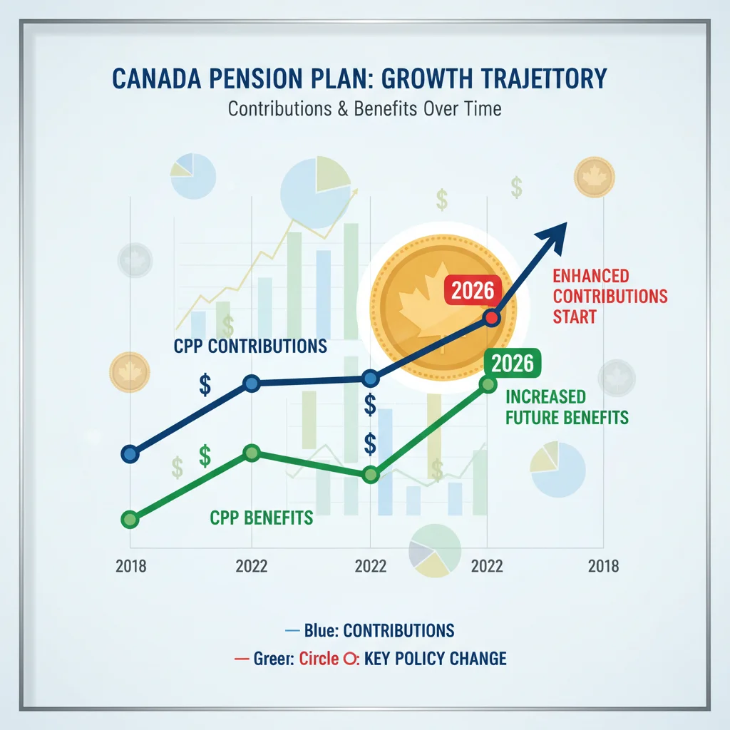Infographic detailing Canada Pension Plan contribution and benefit increases