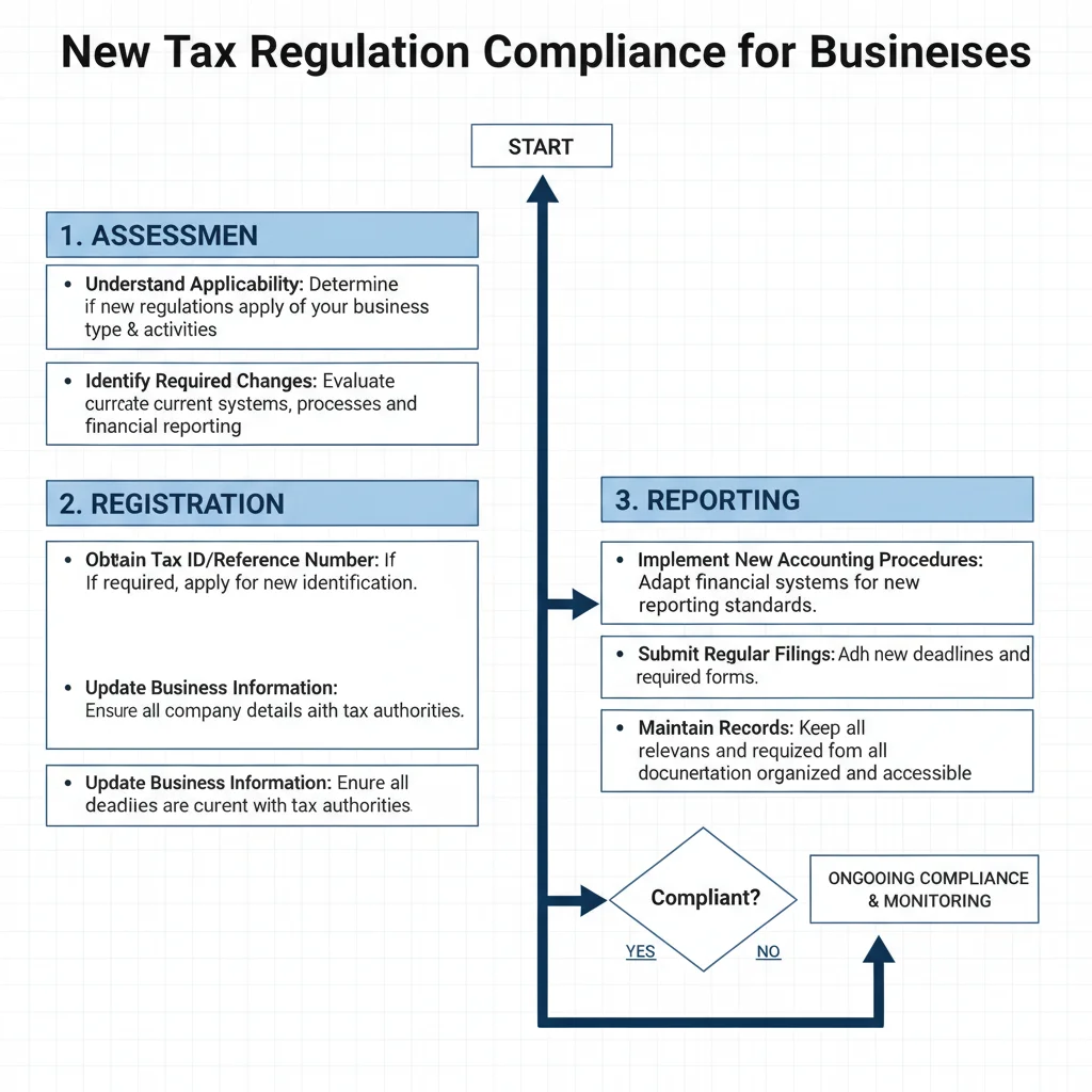 Flowchart detailing steps for businesses to comply with Canada's Digital Services Tax.