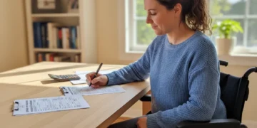 Person reviewing Disability Tax Credit application forms for 2026