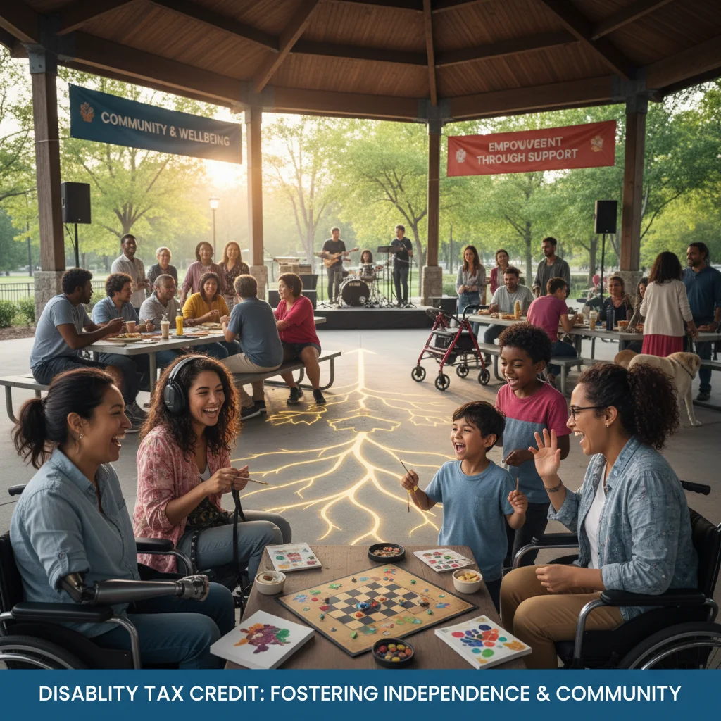 Diverse community members benefiting from disability support
