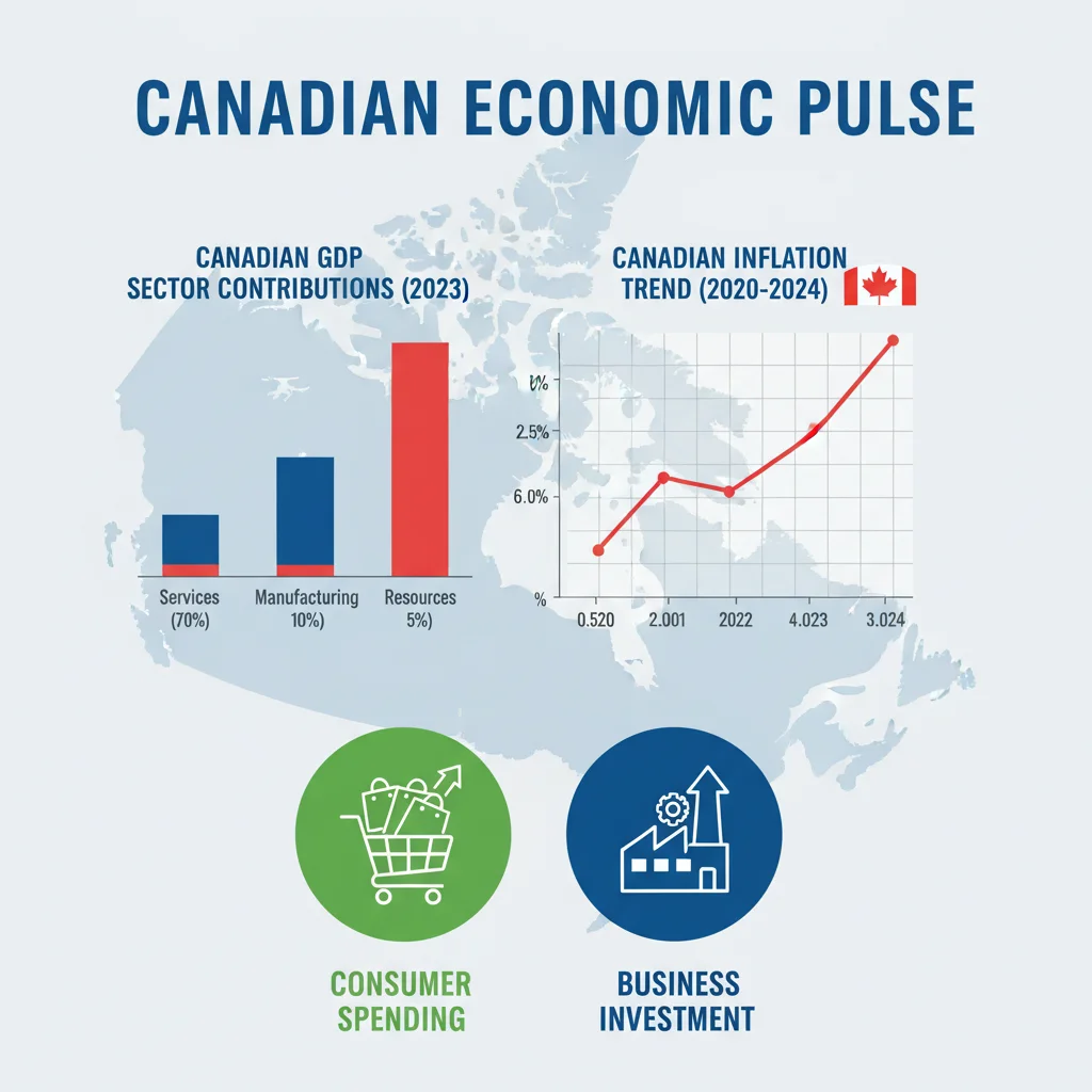 Chart illustrating diverse economic indicators influencing Canadian growth.