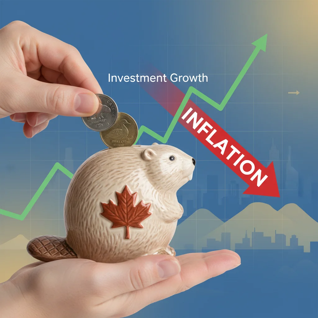 Graph showing investment growth offsetting inflation for Canadian retirement.