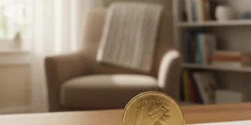 Canadian dollar coin on a financial document, symbolizing OAS adjustments in July