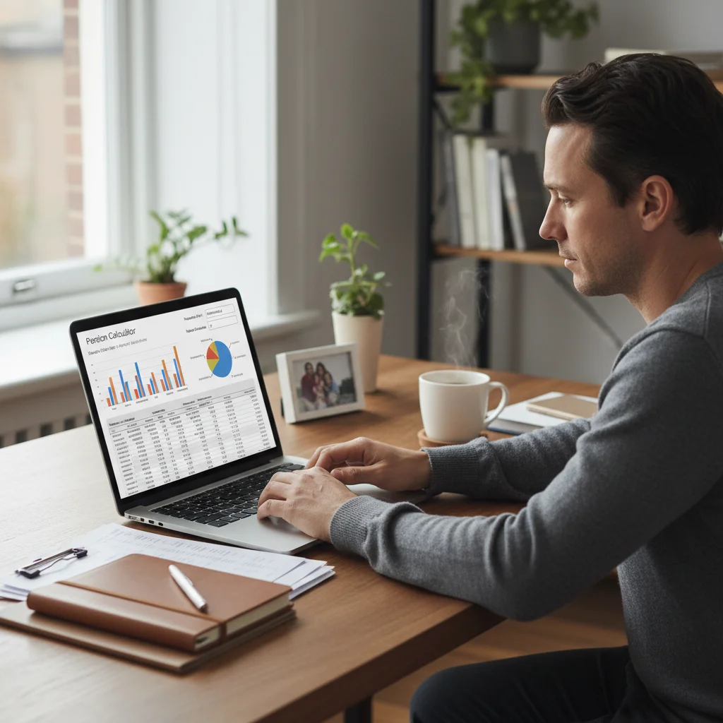 Person planning retirement finances with a laptop, considering CPP changes