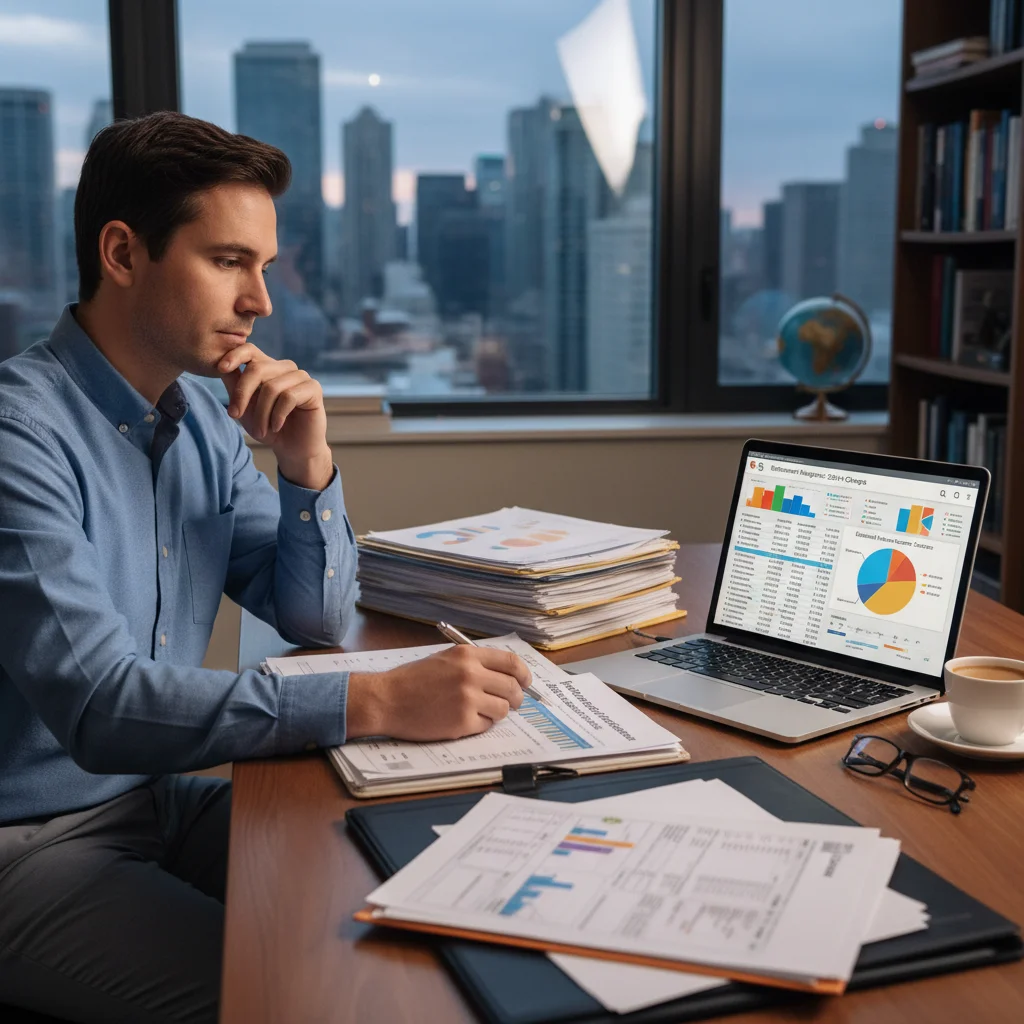 Individual analyzing financial documents for retirement planning, considering CPP changes.