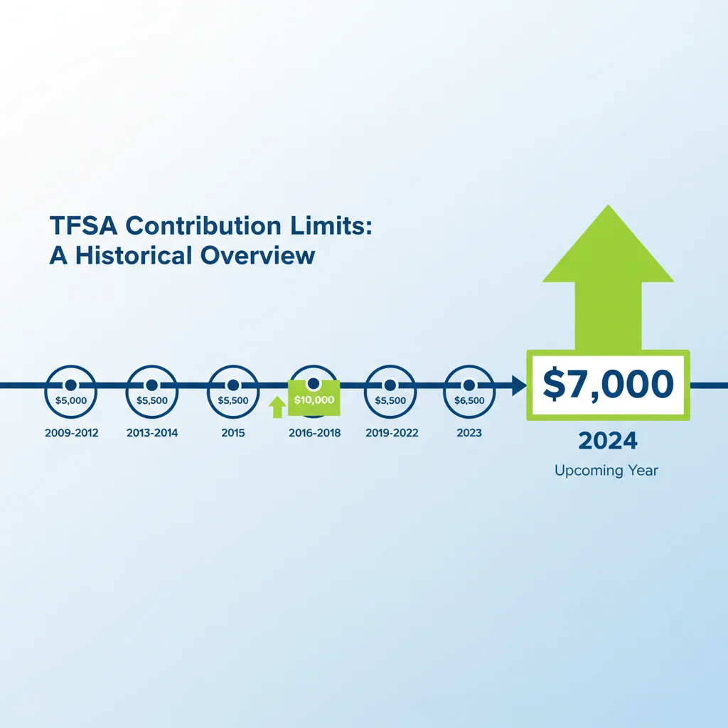 Infographic showing TFSA contribution limit history and ,000 increase